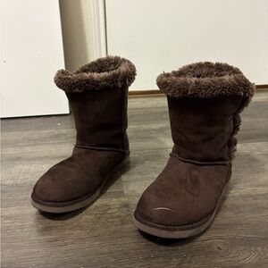 Target Brown Ankle Boots with Faux Fur